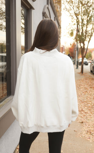 introvert / extrovert reversible mock neck sweatshirt