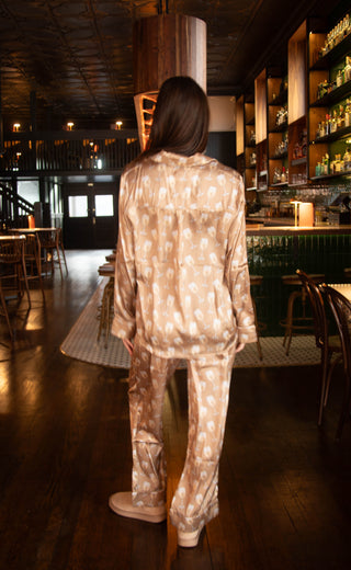 show me your mumu: classic pj set - white wine silky