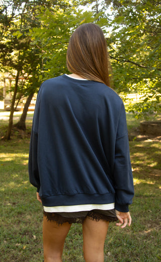 been by now layered sweatshirt - navy