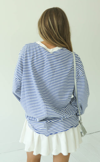 pull me in long sleeve top - royal blue
