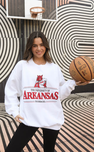 charlie southern: university of arkansas vault sweatshirt - white
