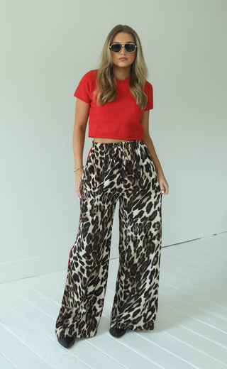 knowing better leopard pants