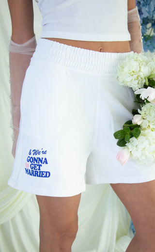 friday + saturday: gonna get married sweat shorts