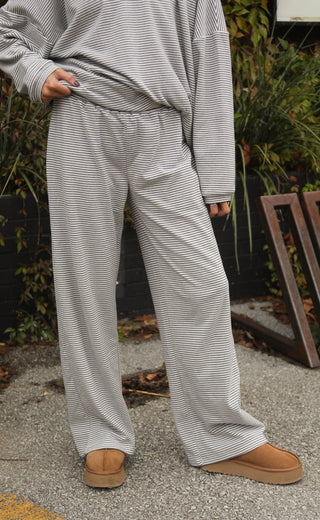 daydreaming striped fleece pants