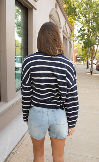 beat of your heart cardigan - midnight stripe