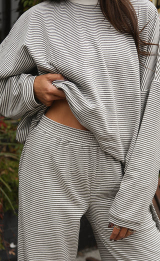 daydreaming striped fleece pants