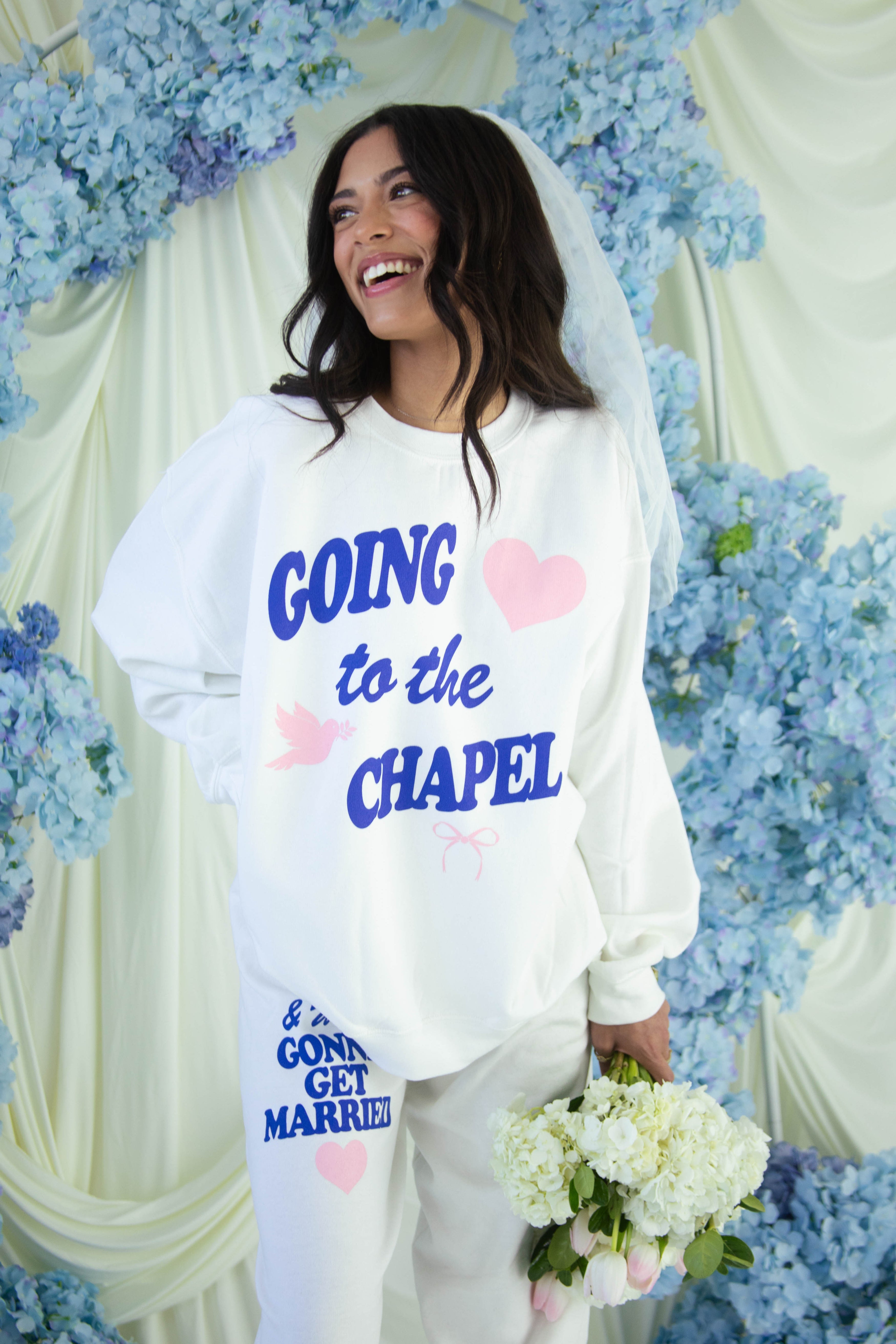 friday + saturday: going to the chapel sweatshirt