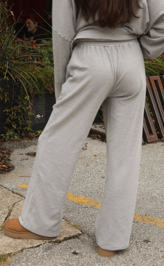 daydreaming striped fleece pants