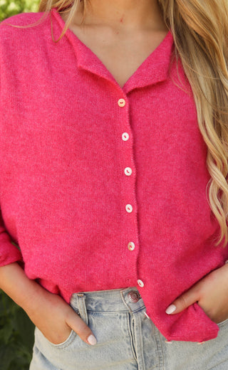 beat of your heart cardigan - fuchsia