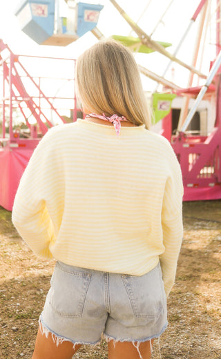 beat of your heart cardigan - butter stripe