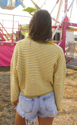 beat of your heart cardigan - yellow stripe