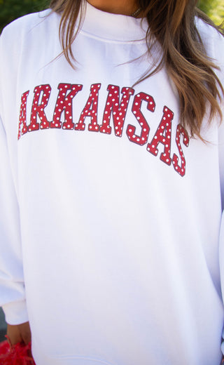 charlie southern: arkansas polka dot mock neck