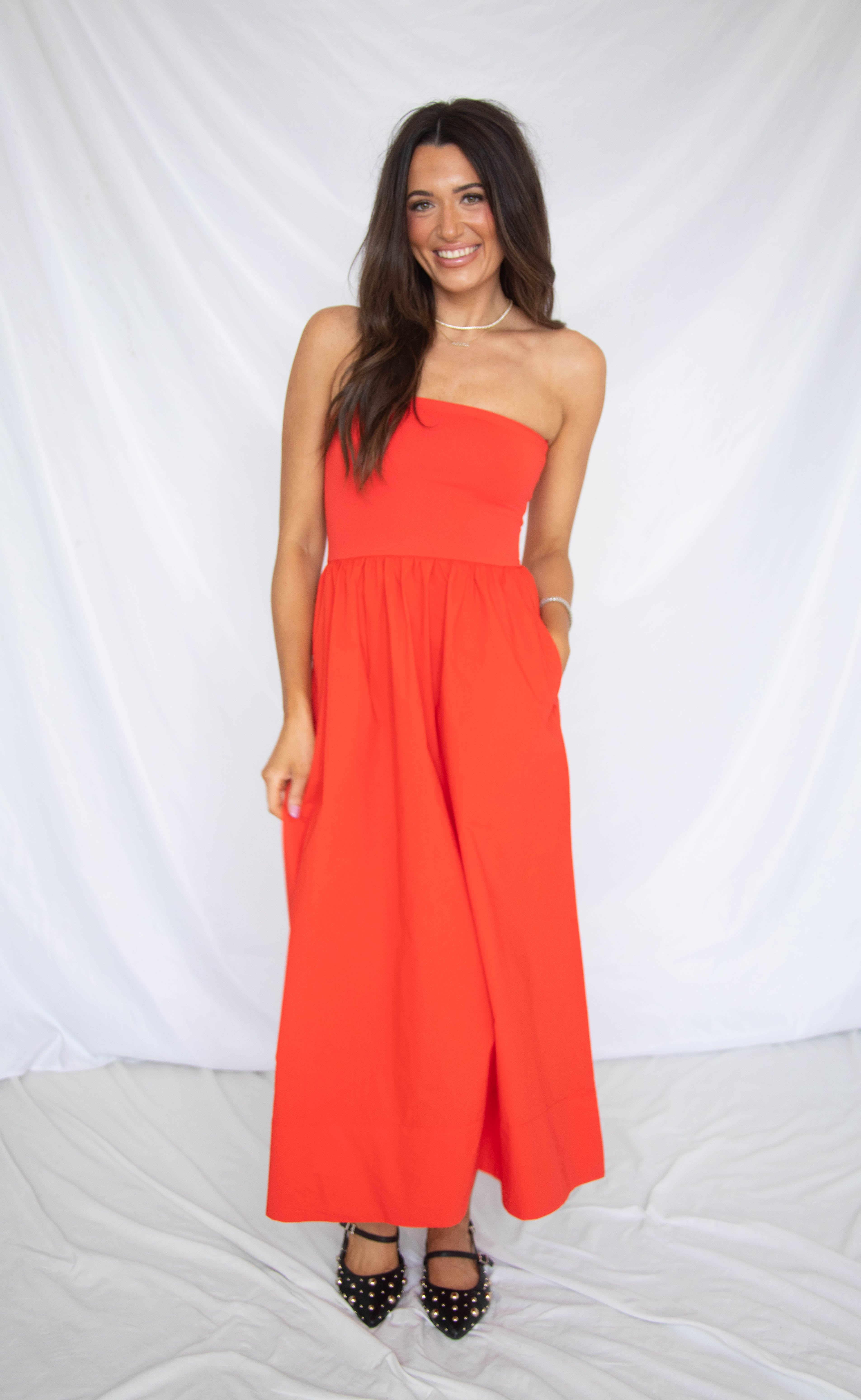Z Supply Sunsought Strapless Midi Dress S