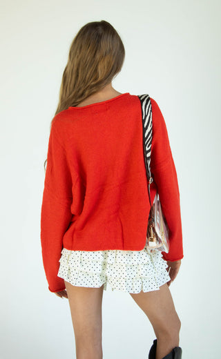 beat of your heart cardigan - red