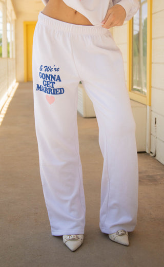 friday + saturday: gonna get married wide leg sweatpants