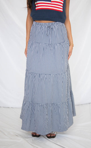 remember me gingham maxi skirt