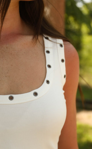 got me wondering eyelet knit tank