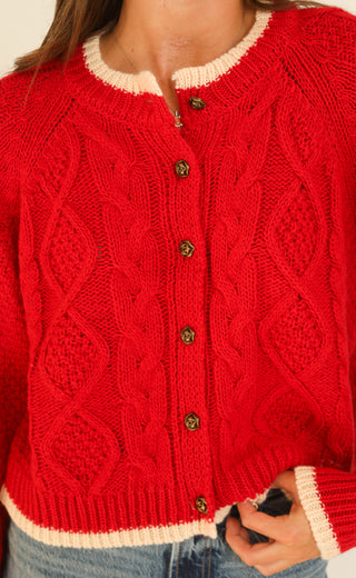 can't relate cable knit cardigan