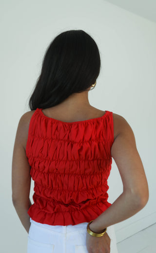 macey smocked tank