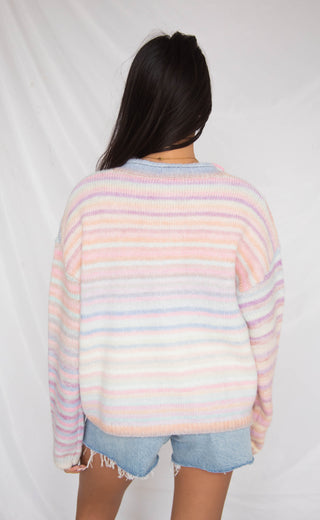 in the clouds striped cardigan - pastel