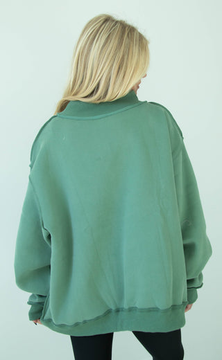 dilly dally mock neck sweatshirt - green