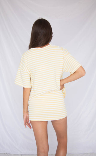 bright side stripe skort set - yellow