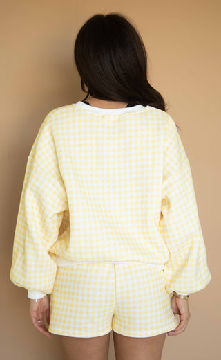 check to it gingham set - yellow