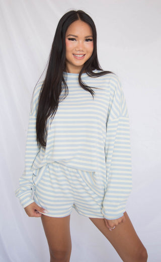 not over you striped set - blue