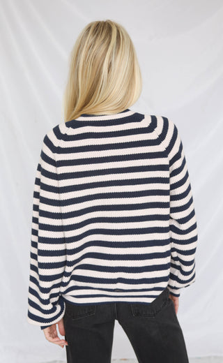 troubled waters striped cardigan sweater