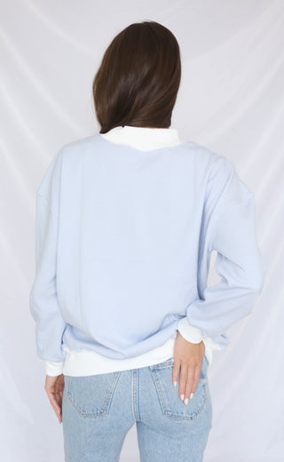 fine and dandy stripe long sleeve top - blue
