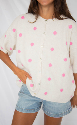 dot to dot polka dot cardigan