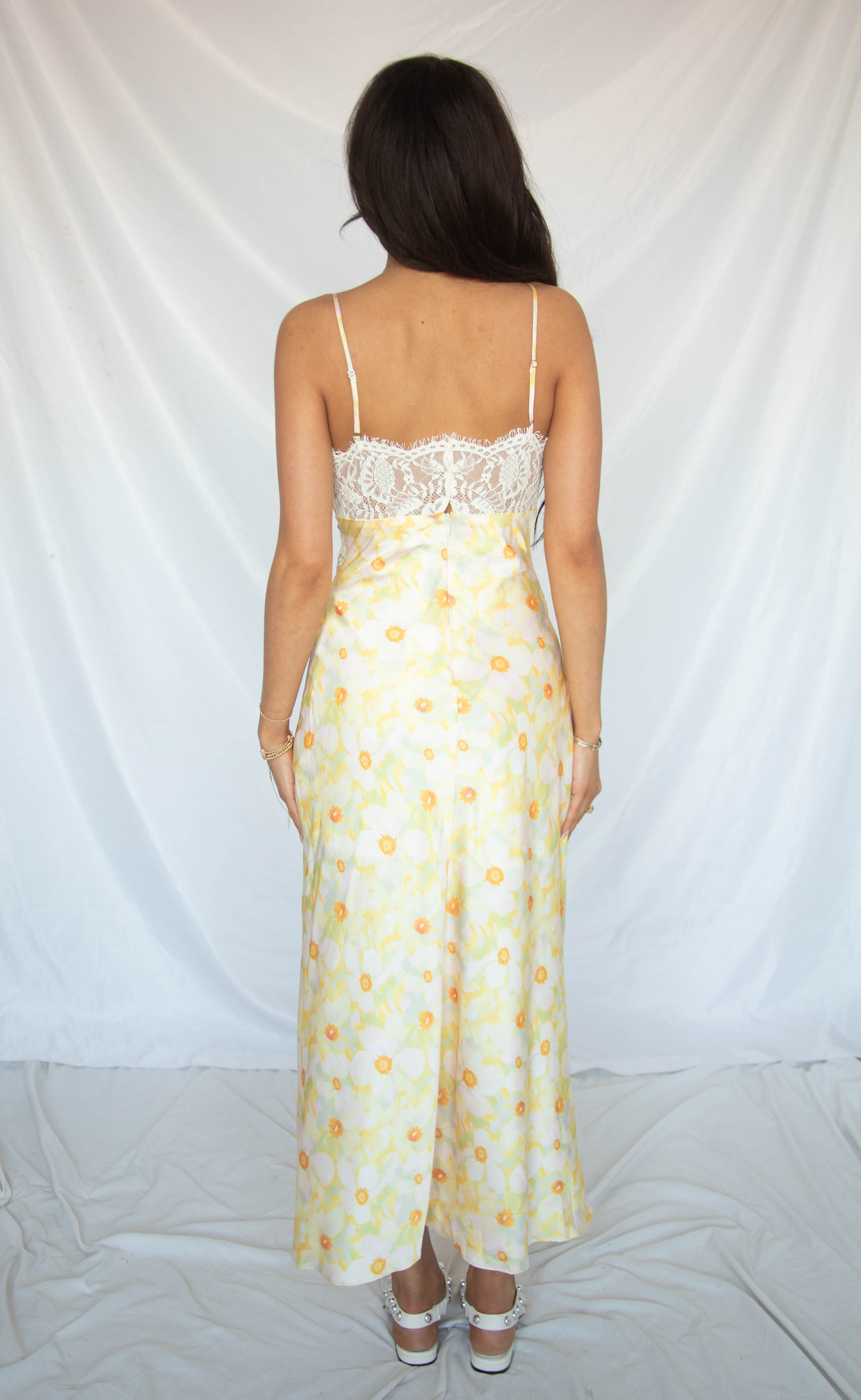 astr: ivanna dress - yellow green floral astr: ivanna dress - yellow green floral