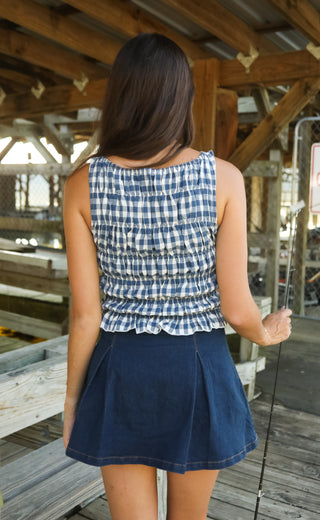 off the grid smocked top