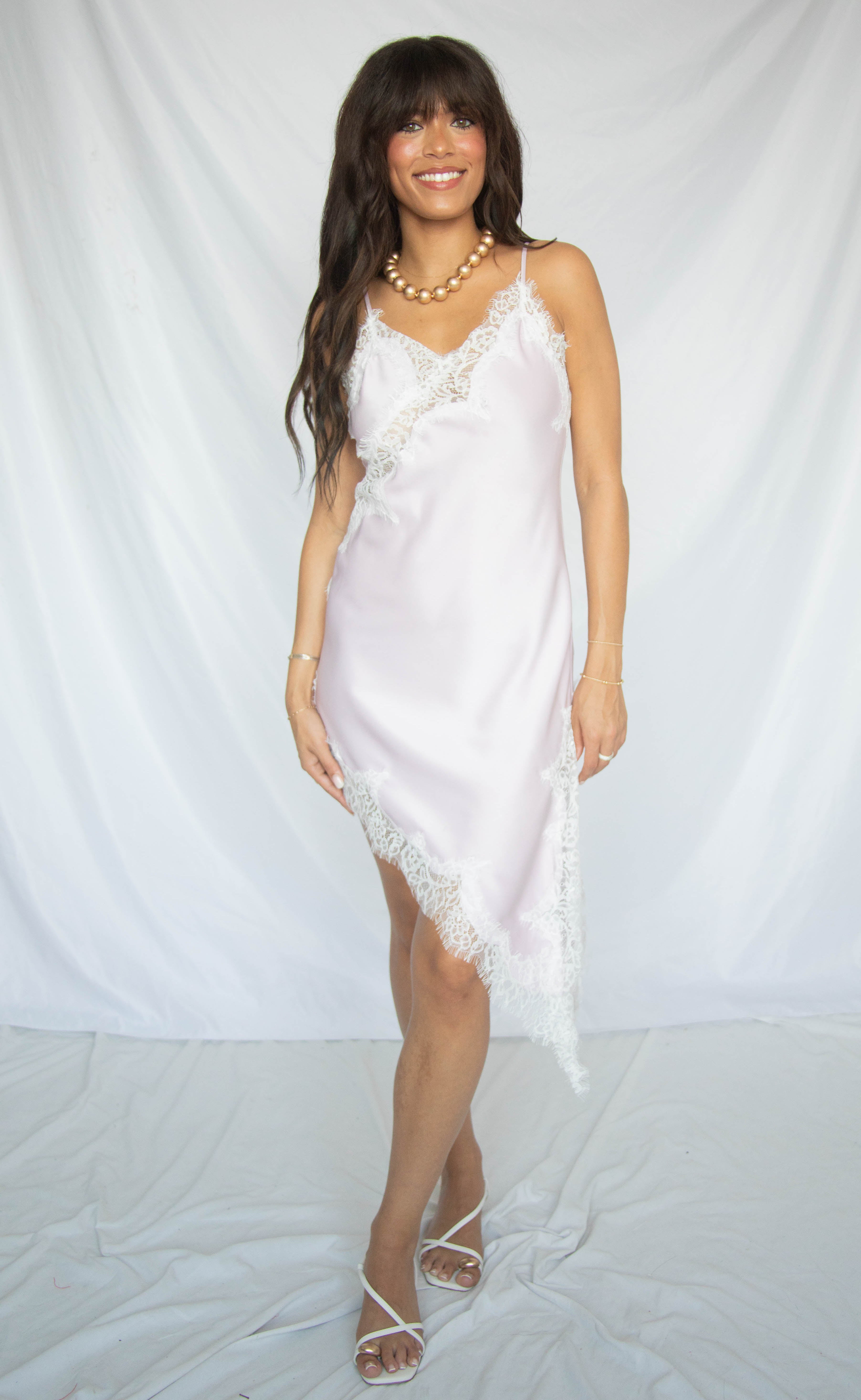 enchanted lace slip mini dress, Medium