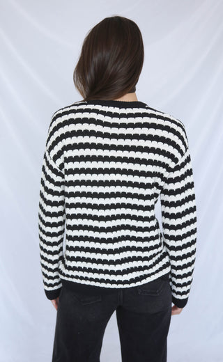 show me your mumu: inez cardigan - black and white stripe knit