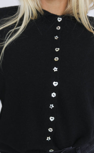 take heart cardigan - black