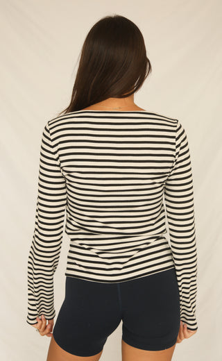 z supply: pristine striped tee - black