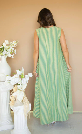 do the right thing striped maxi dress
