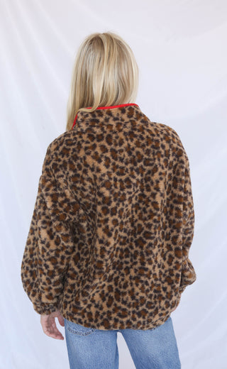 i need you cheetah sherpa pullover