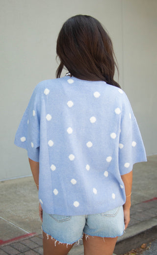 in the breeze dot cardigan - blue