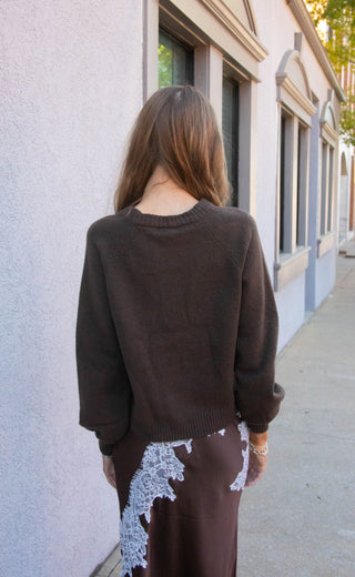 z supply: coming up sweater - dark chocolate