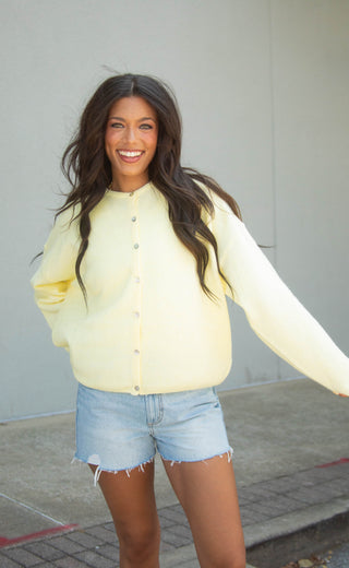 second nature cardigan - butter yellow