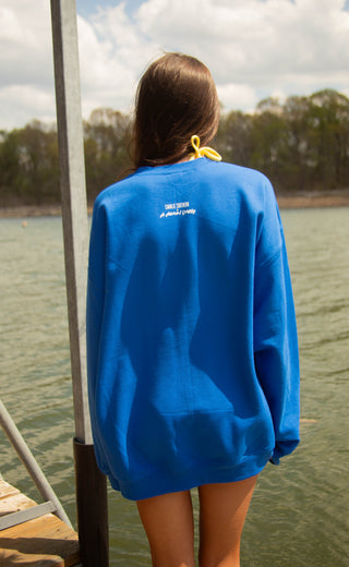 charlie southern x jo johnson overby: take me to the lake sweatshirt - royal