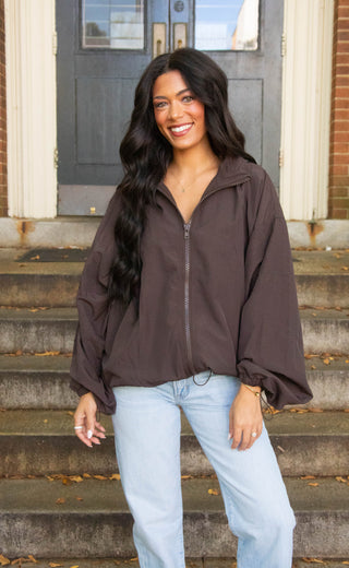 umber zip track jacket