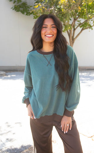 don't fight it stripe sweatshirt