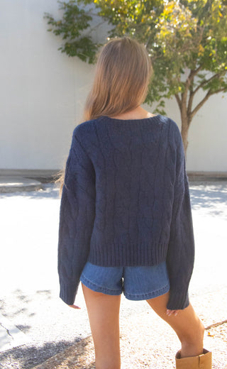 come to me cable knit sweater