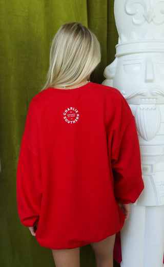 charlie southern: bye buddy sweatshirt - red
