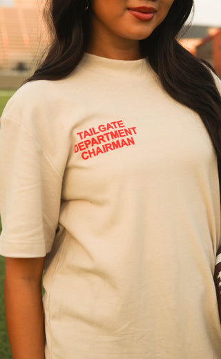 friday + saturday: tailgate department chairman t shirt