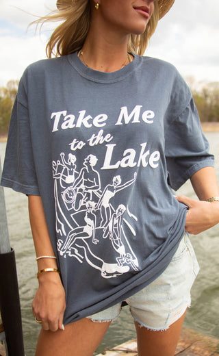 charlie southern x jo johnson overby: take me to the lake tee - blue