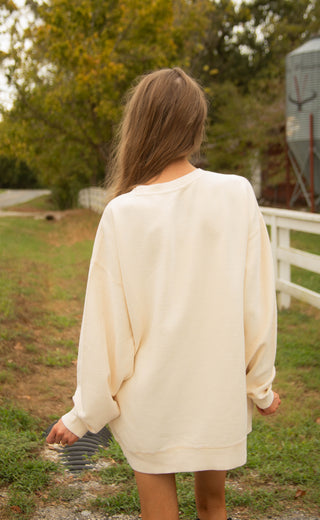 charlie southern: thankful corded sweatshirt - brown